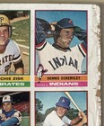 1976 Topps Baseball Card Uncut Sheet Eckersley Bostock Brett Winfield Blyeven