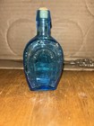 Vintage Blue Mini Glass Horseshoe Shaped Bottle -made In Taiwan