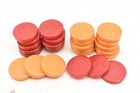 Vtg 1 25  Lg Red Butterscotch Bakelite Marbled Backgammon Game Checkers 26 Piece