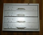 Vintage Industrial Steel 4 Drawer Parts Cabinet 17  Wide 13  Tall 12  Deep