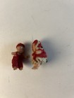 Tiny Miniature Vintage 2 Baby Dolls Plastic Crocheted Cloths Pin