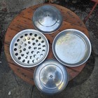 Vintage Communion Set Cup Tray   Ciborium Bread Tray Eucharist Aluminum