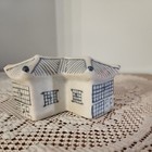 Vintage Antique Blue White Ceramic Korean Water Dropper House Pavilion