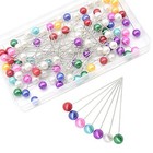 100 Pcs Sewing Pins Straight Pins With Colored Pearl Head Pins Heads For 