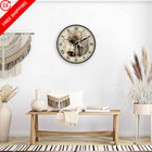 Rongkejiaju Small Vintage Floral Wall Clock 10 Inch Silent 10 Inch  Beige