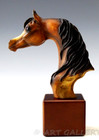 Mill Creek Studios  90030 Mahogony Horse Head Bust Statue 1998 By Kim Feir Mint