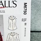 Mccalls 6750 Button Front Shirts With Collar Blouse Top Misses Size 8 16 Pattern
