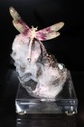 Peter Muller Hand Carved Fluorite Dragonfly On Tourmaline Base 5 