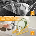 Bamboo Dish Drying Rack plate Holders For Displaying kitchen Organizer plate