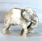 Vintage Hand-carved Soapstone Elephant Figurine - Natural Stone Sculpture