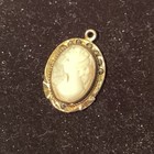 800 Silver Gold-plated  Cameo Lady Pendant Antique