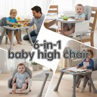 6-in-1 Convertible Baby Highchair Booster Seat Toddler Chair   Building Block