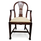 Antique Hepplewhite Style Solid Mahogany Carver Chair Shield Back Desk Armchair