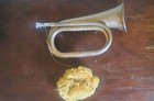 Vtg Copper Brass Military Bugle 1940s Calvary Horn Mouthpiece