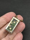 Vintage Crisloid Caged Bakelite Green Cheater Dice Keychain Hinged Lid  1930   s