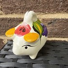 Vintage Mexican Folk Art Piggy Bank Small Signed Arhaus