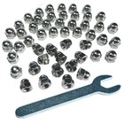 50pcs 1 4-20 Acorn Cap Nuts 304 Stainless Steel Hex Dome Head Nut Set Wrench