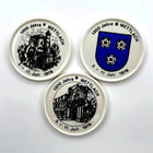 Villeroy   Boch Mettlach Vintage Germany 3 Porcelain Medallion Medal Charm Lot