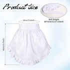 White Half Waist Maid Apron With Pockets Polyester For Kitchen Restaurant
