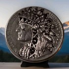 Hobo Nickel Hand Carved Original By J m Tarantula Jefferson As White Cloud