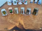Vintage Thimble Collection Lot 22 Pcs     Porcelain  Brass  Rosewood  Metal