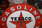 Large 36  Texaco Gasoline Motor Oil Gas Station 2 Sided Porcelain Metal Sign