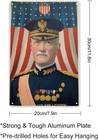 General John J Pershing Military Portrait Tin Metal Signs Home D  cor 8x12