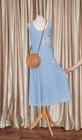 Women American Vintage Dress Navy Cotton 40   L  