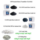 40 Lb Bulk Rock Tumbler Grit Kit - Rock Polishing Grit Media