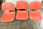 Vintage Krueger Chrome Stacking Side Chair - Mid Century Modern-red-selling Pair