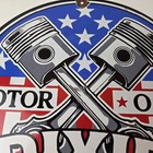 Vintage Dixie Motor Oil Sign - American Flags Gas Pump Service Sign