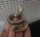 Solid Brass Snake Figurine Vintage Copper Statue For Garden And Home Decor
