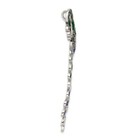 Sterling Silver Antiqued Green red blue Epoxy Marcasite Peacock Slide Pendant