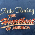 Vtg 70 s Blue Auto Racing Heartbeat Of America 50 50 Raglan Sweatshirt Usa Youth