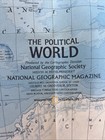 Vintage National Geographic Map The Political   Physical World November 1975