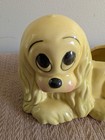 Vintage Pottery Royal Copley     Yellow Spaniel Dog Puppy W  Sad Eyes Planter