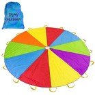  Rainbow Parachute Toy For Kids  12 Ft Play Parachute Game With 16 Handles  Pe 