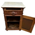 Antique Victorian Marble Top Half Commode - C  1900s Nightstand  22520