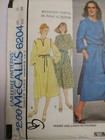 Dress Pullover 12 Mccalls 6204 Sewing Pattern Uc Vtg Loose Tie Pockets Midi Calf