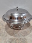 Covered Stainless Steel Pedestal Food Warmer Serving Dish