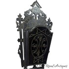 Antique 19th C Victorian Ebonized Wall Letter Rack Holder Wall Pocket 1880