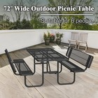 Metal Picnic Table With Backrest  Suitable For Outdoor Commercial Terrace Dining