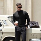  Men s Thermal Turtleneck Basic Layer Lightweight Pullover Sweater Medium Black