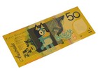 Bluey Australia 50 Dollars Gold Foil Australian Novelty Banknote New