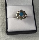 Size 6 5 Vintage 925 Sterling Silver Turquoise Ring With Heart Design