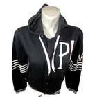 Manhead Panic  At The Disco Varsity Hoodie Mens Medium Black White Striped Snap
