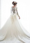 Beading Bridal Gown Extra Train Long Sleeves Mermaid Wedding Dress