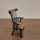 Vtg Miniature Dollhouse Furniture Wooden Windsor Back Chair 