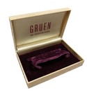 Vintage Gruen Celluloid Hard Shell Watch Box Display W crushed Red Velvet