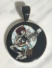 David R Freeland Jr Inlay Gemstone Grateful Dead Bertha W  Guitar Pendant Silver